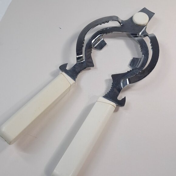Vintage Leifheit Universal Jar Lid Can Opener West Germany white plastic handle - Picture 5 of 10